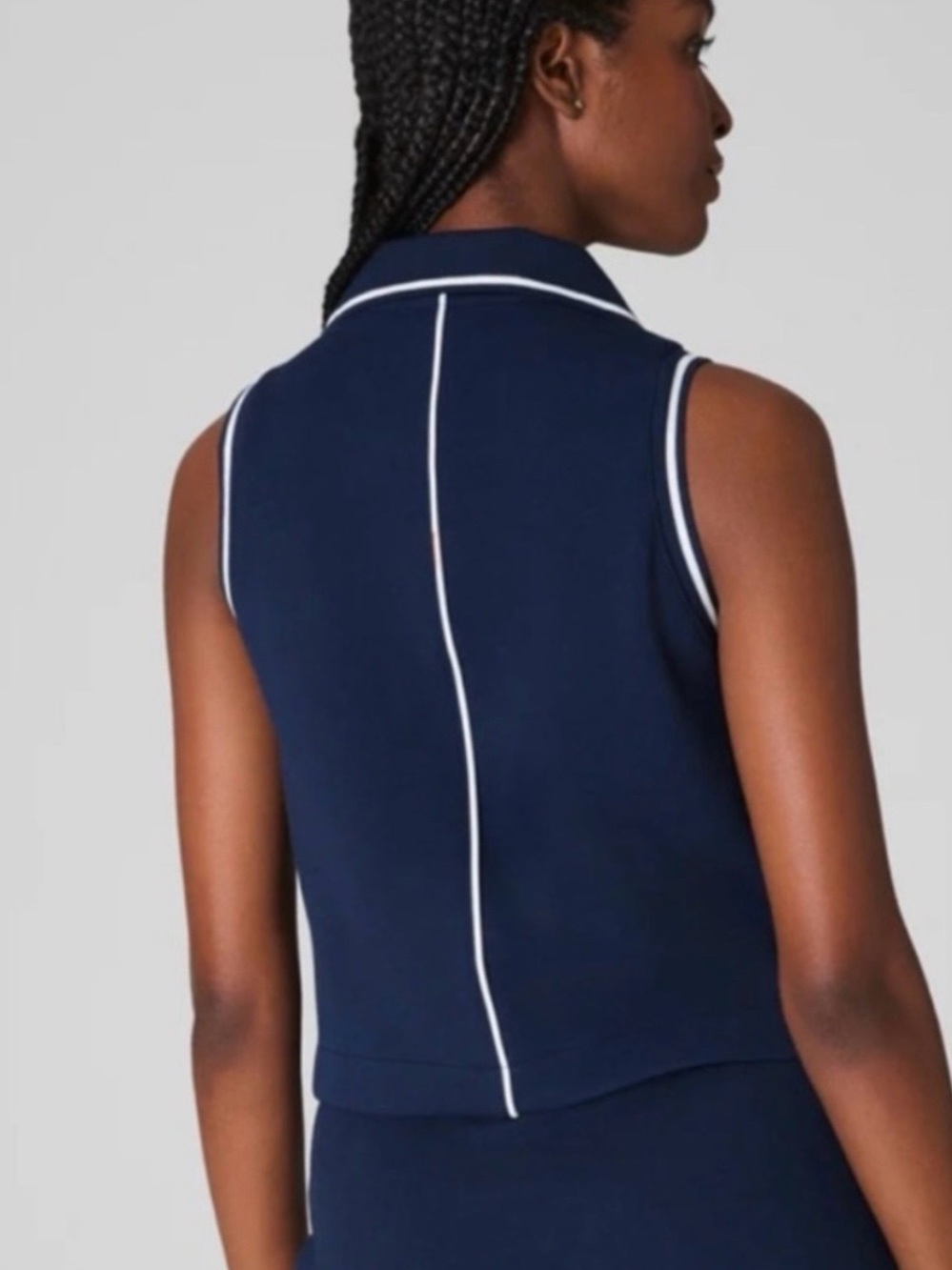 SPANX Navy Jacket with White Piping